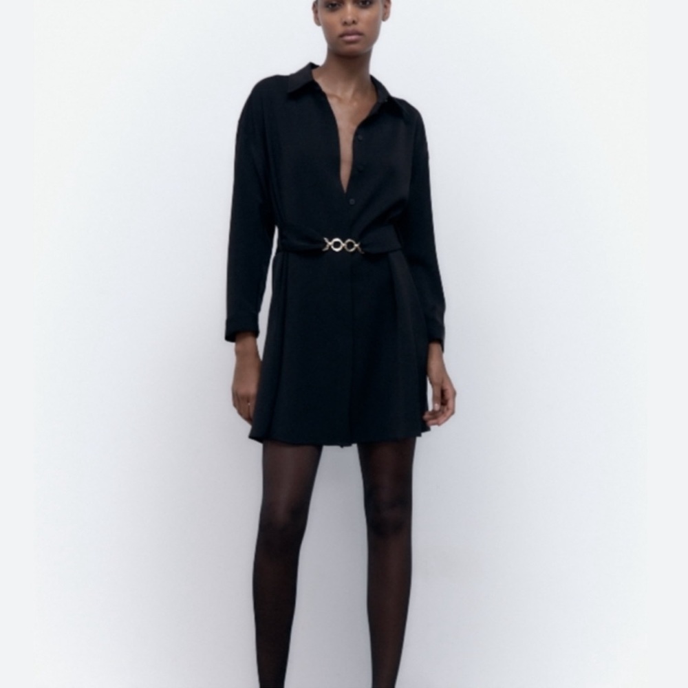 Zara Belted Shirtdress NWOT